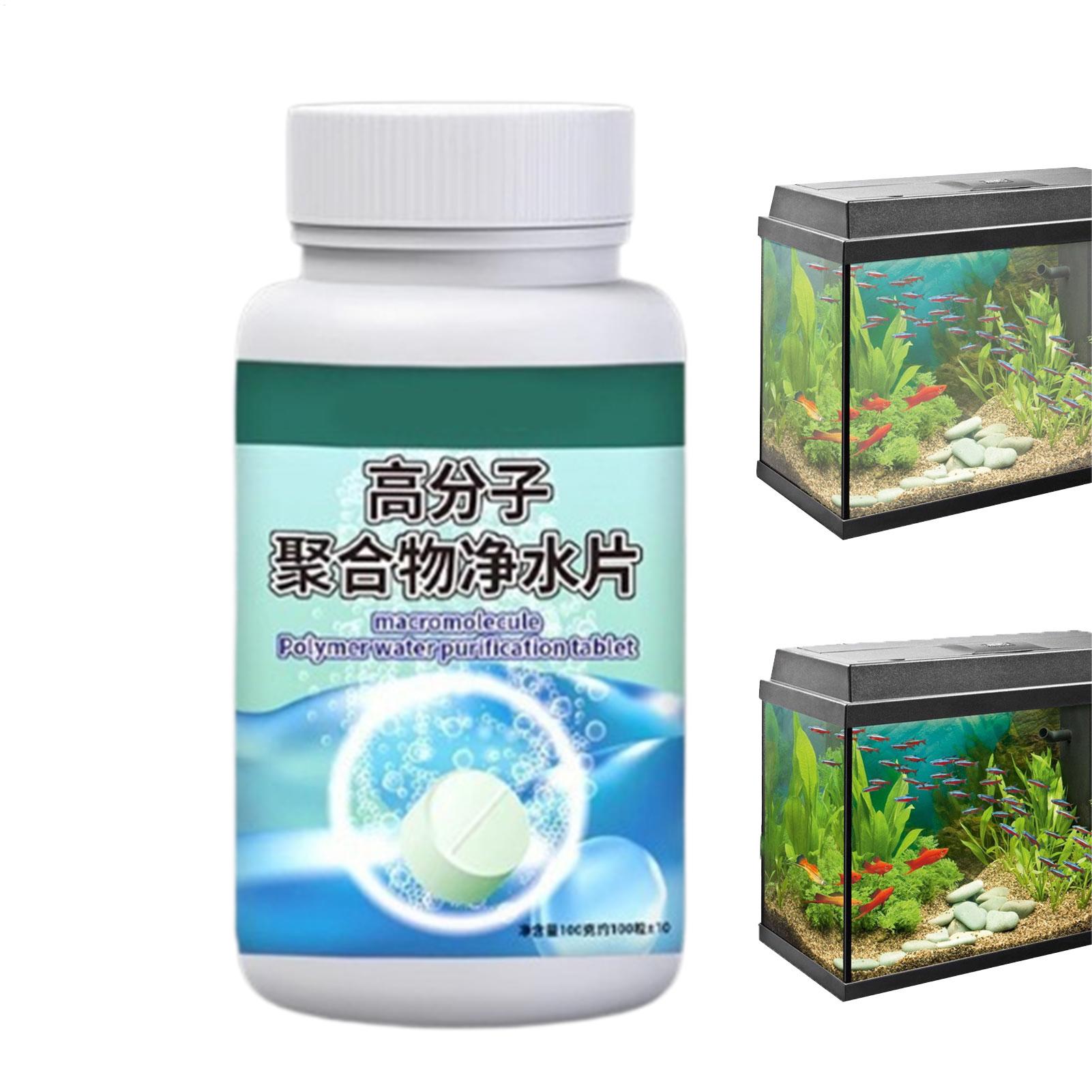 Water Dish Reptile - Fischfutter-Algenentferner, Aquarien-Wasserreiniger-Tabletten, Wasserreinigungsmittel für Brunnen, Betta,