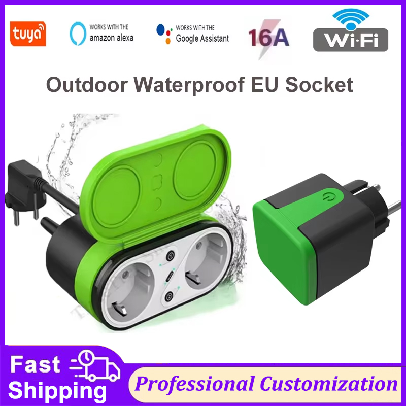 Timer Dual Outlet - Tuya EU 16A WLAN Smart Outdoor-Steckdose