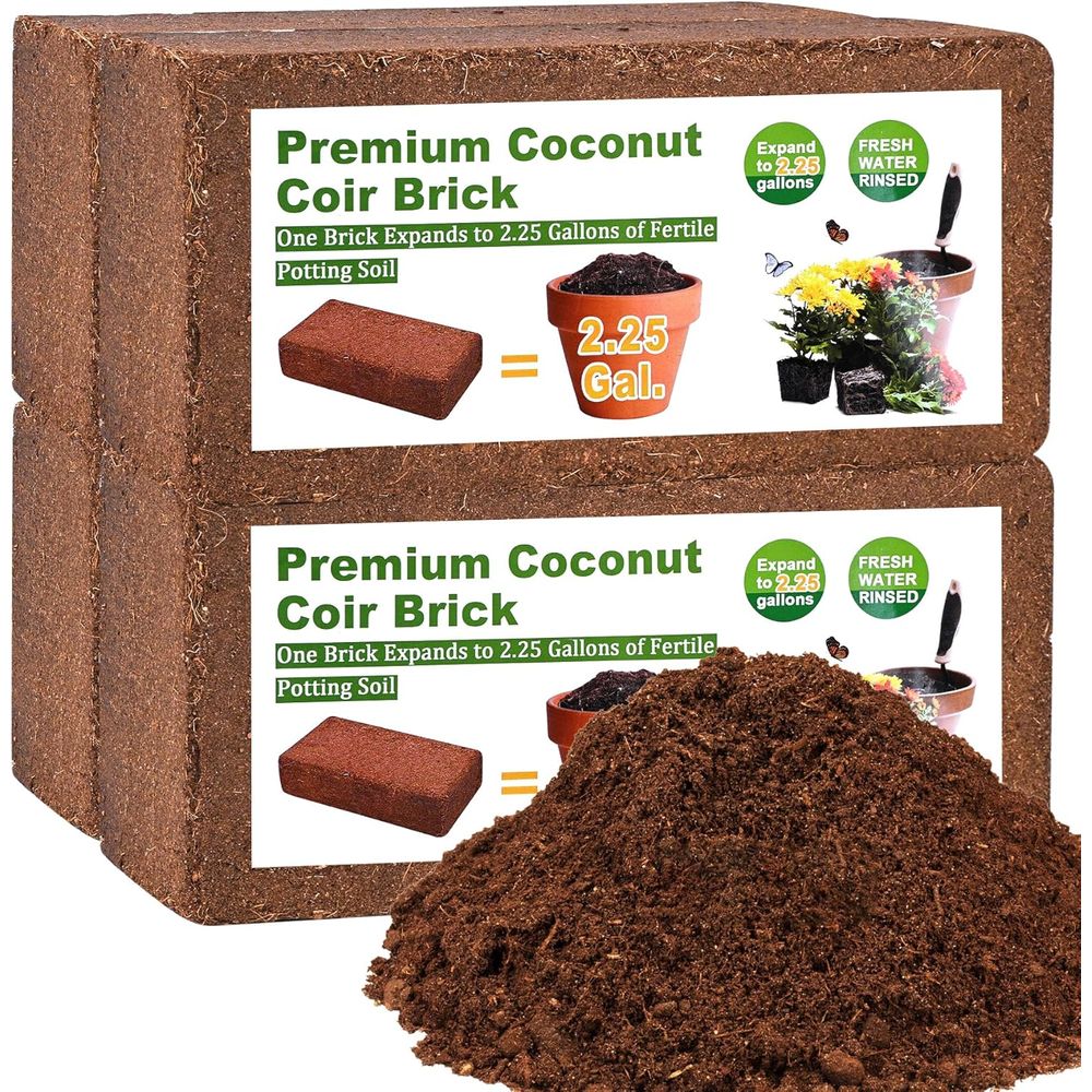 Substrate Coconut Fiber - Organische Kokosfaser 4 Stück Komprimierte Ziegel,