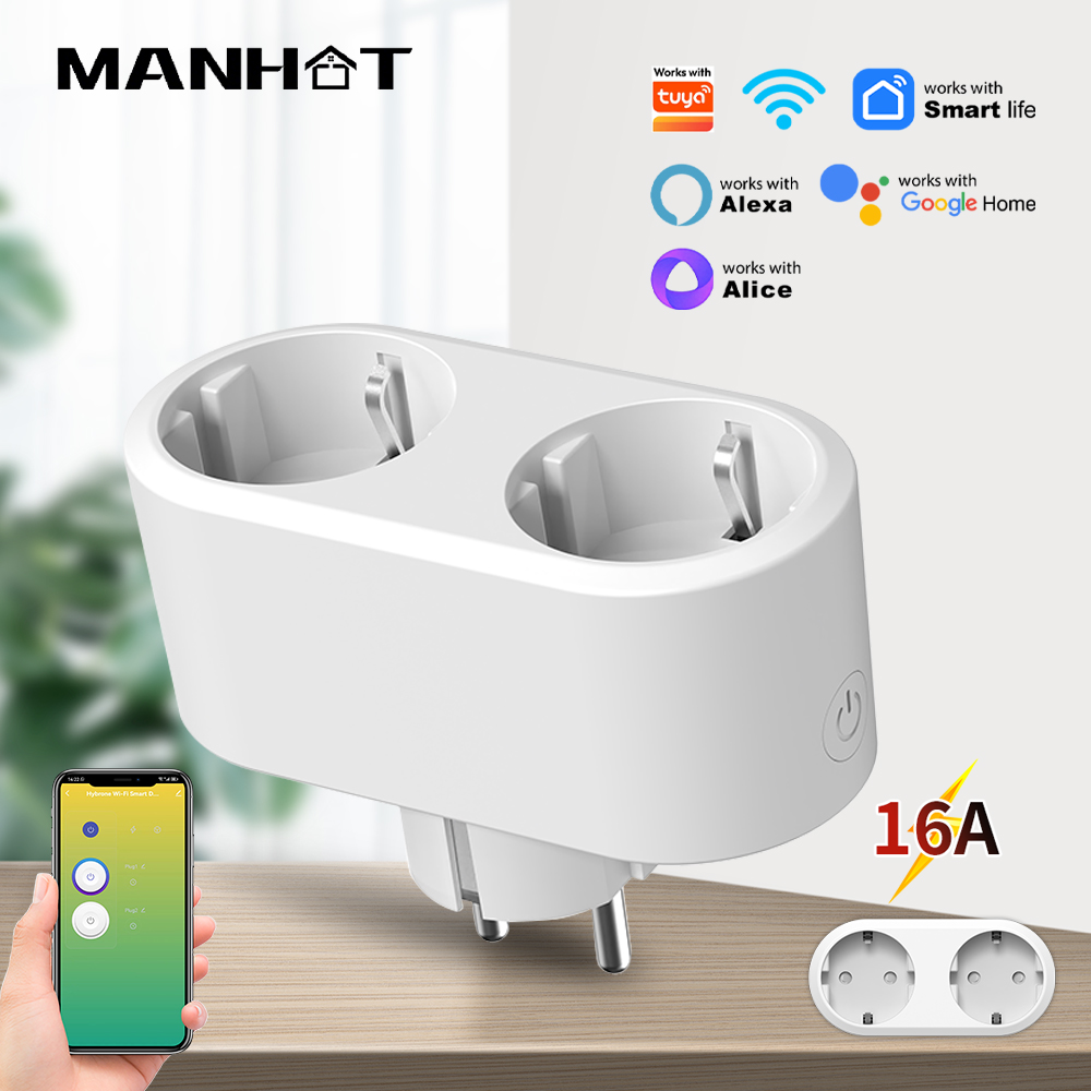 Timer Dual Outlet - WLAN Smart Steckdose Doppelsteckplatz 16A EU