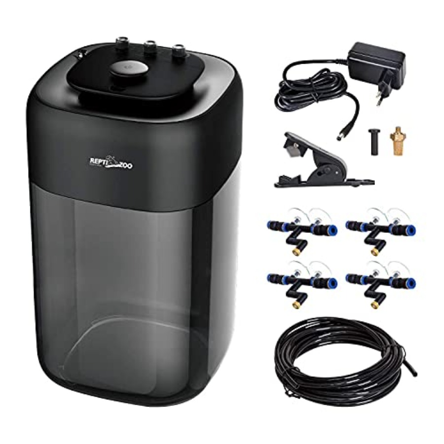 Misting Nozzle Reptile - Terrarium-Luftbefeuchter: 10L Behälter, Edelstahl, schwarz, ultra-hochdruckfeste,