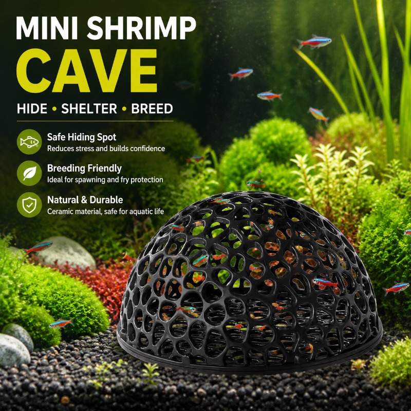 Hide Cave Ceramic - Mini-Höhle aus poröser Keramik für Garnelen,