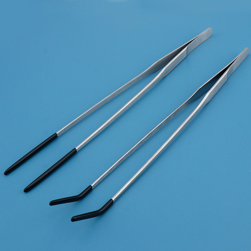 Feeding Tong Stainless - Edelstahl-Reptilienfutterzange mit Gummispitzen, Gerade und Gebogene
