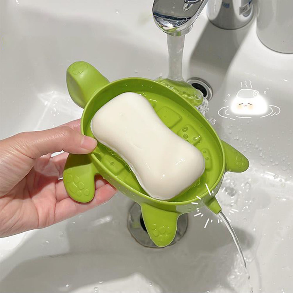 Water Dish Reptile - Schildkröten-Abfluss-Seifenbox, Cartoon-Schildkröten-Seifenhalter, kreative Schildkröten-Seifenbox, Abfluss-Seifenhalter, Seifenkiste,