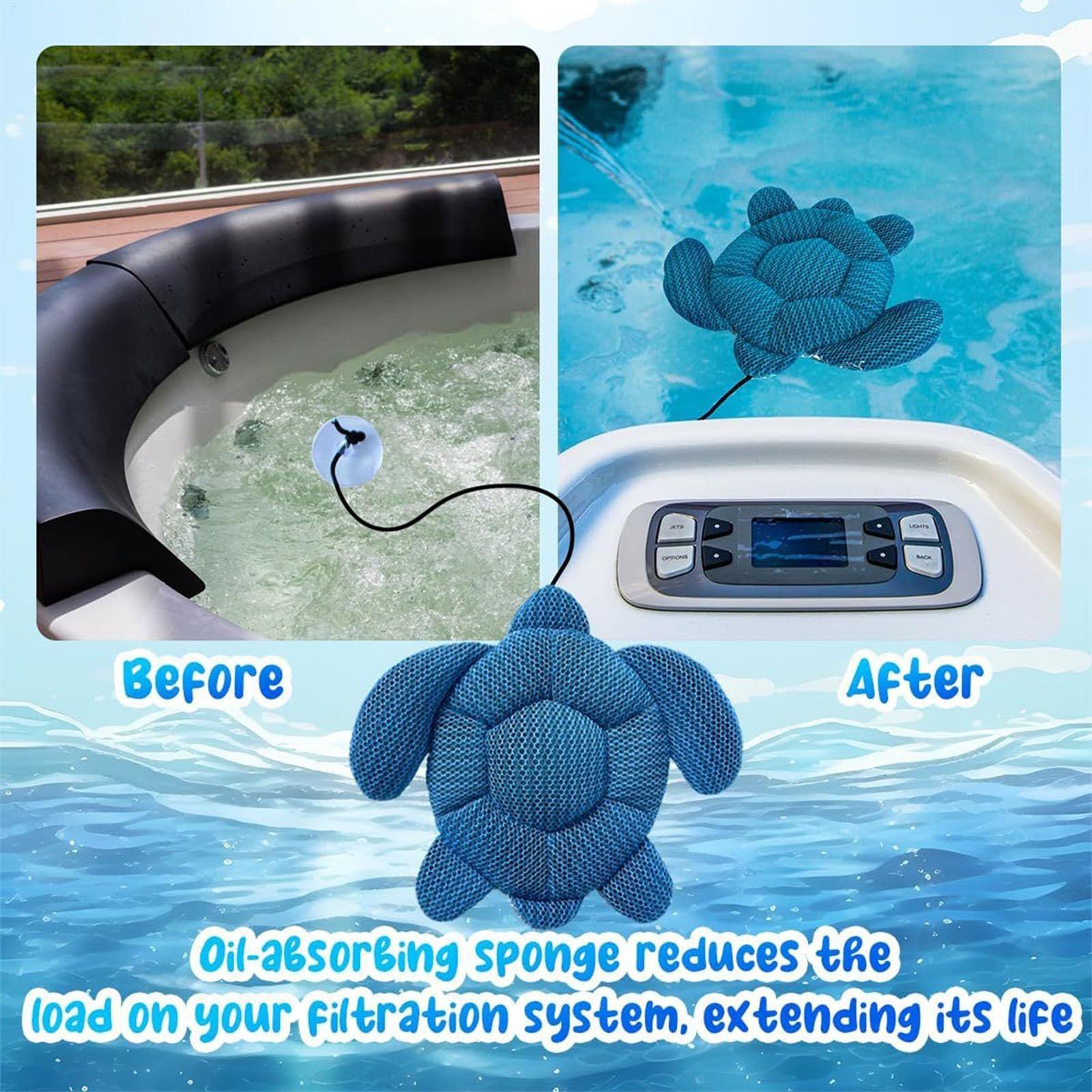 Water Dish Reptile - Whirlpool-Schaum-Absorber, wiederverwendbar, Spa, ölabsorbierender Schwamm, schwimmende