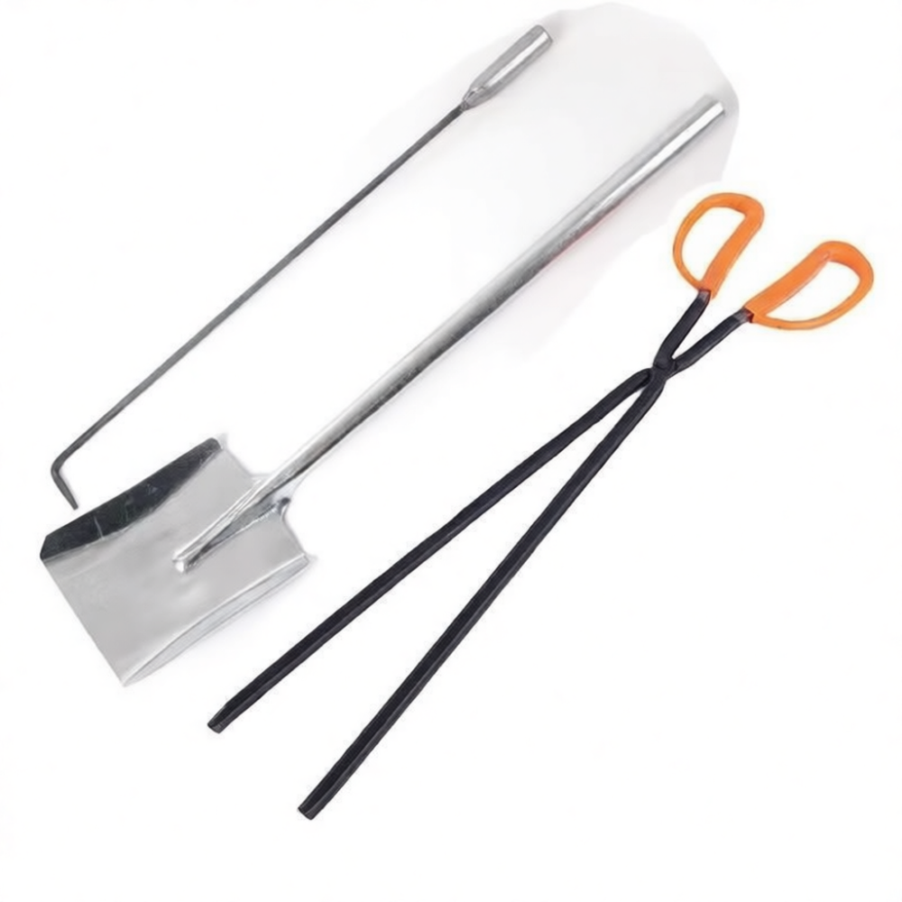 Feeding Tong Stainless - Kaminreinigungsset Edelstahl Feuerhaken Einschublöffel Greifzange für